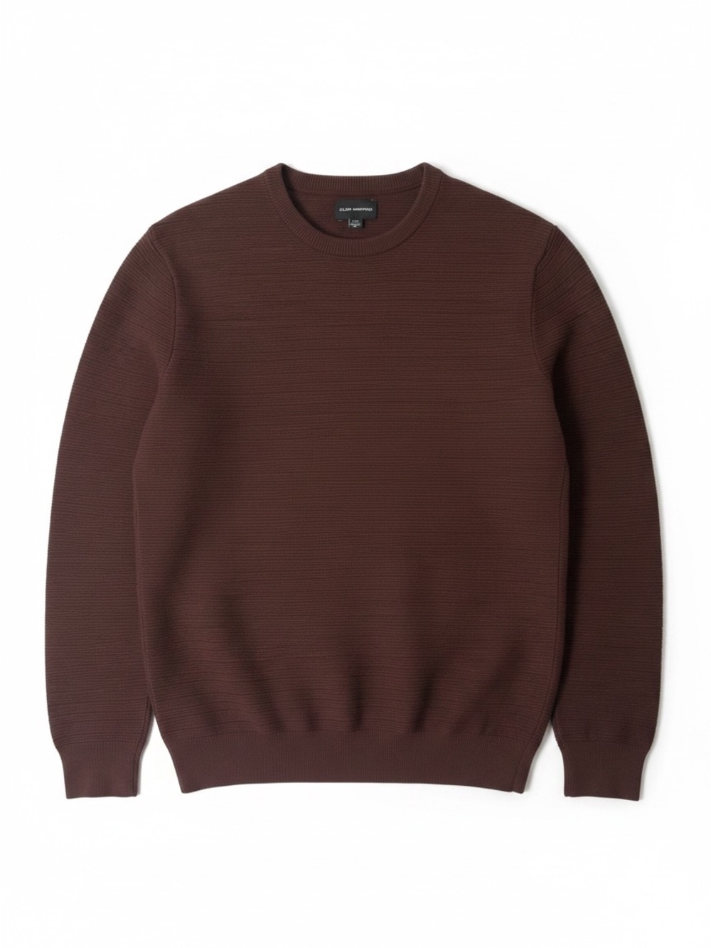 Club Monaco Men Links Stripe Crewneck Sweater Burgundy XS